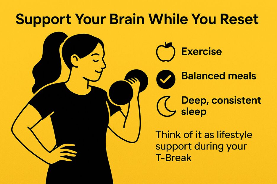 A person lifting weights with text below