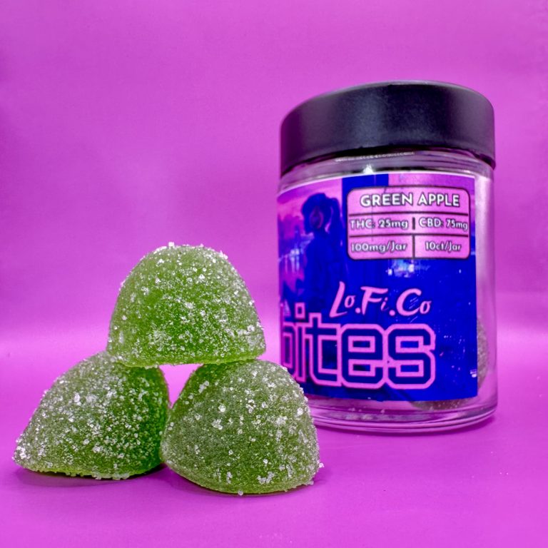 Mega bites 10ct 100mgea  green apple   high fidelity co