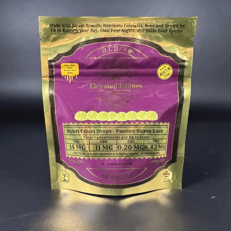 Passion Guava Kush Elevated Edibles Gum Drops 10ct (22mg/ea.) (Hybrid) THC gummies