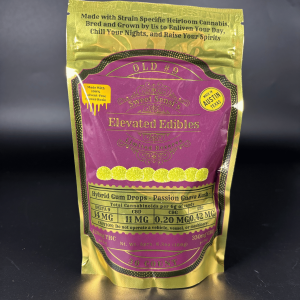 passion guava kush elevated edibles gum drops 30ct 22mgea  hybrid   high fidelity co