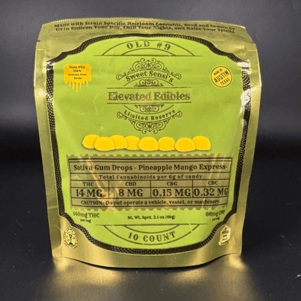 "Pineapple Mango Express" Elevated Edibles Gum Drops 10ct (22mg/ea.) (Sativa)