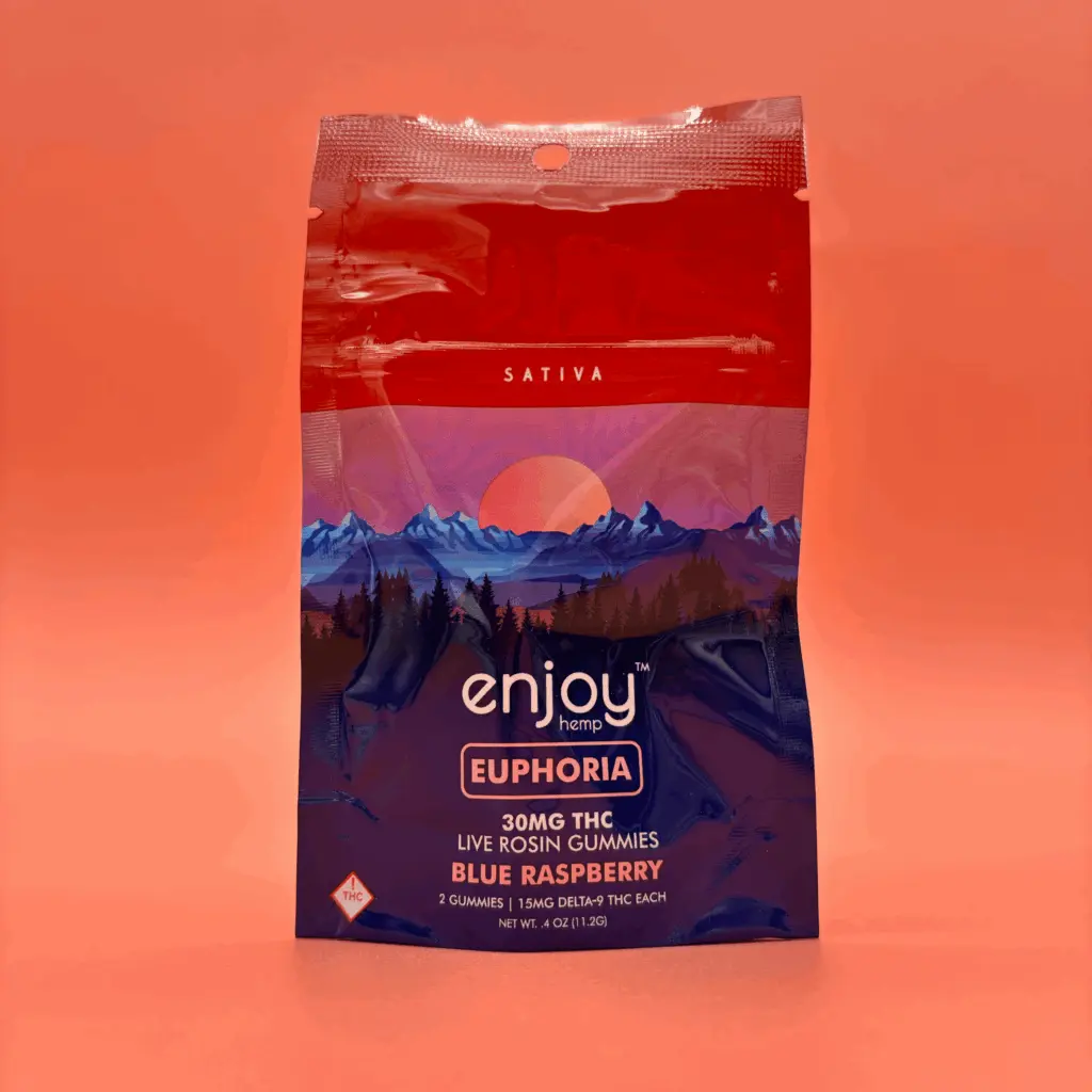 Blue Raspberry Live Rosin Grab 'n' Go Delta 9 Gummies - 15mg, Sativa (2ct) THC edible