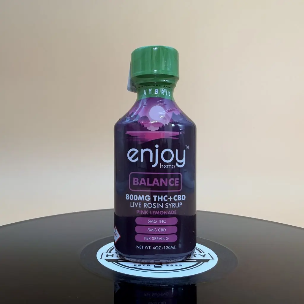 Pink Lemonade Live Rosin Delta 9 Syrup - 400mg THC + 400mg CBD, Hybrid (4oz) THC drink