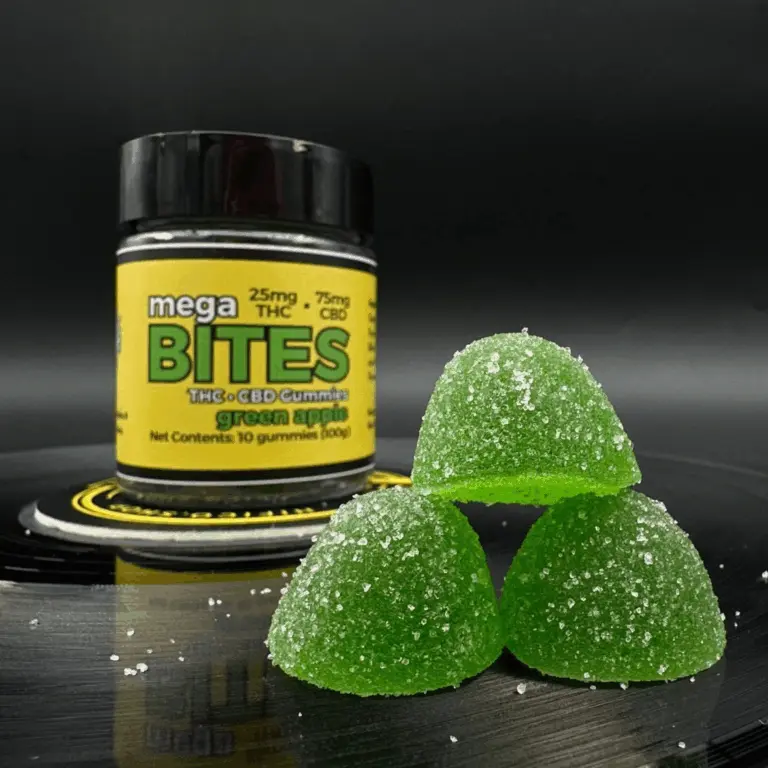 Mega Bites 10ct (100mg/Ea.) (Green Apple) THC gummies