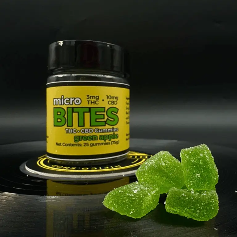 Micro Bites 25ct (13mg/Ea.) (Green Apple) THC gummies