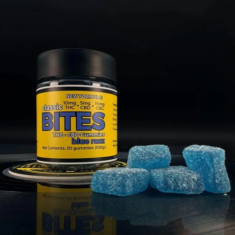 New Formula Bites 20ct (30mg/Ea.) (Blue Razz) THC gummies