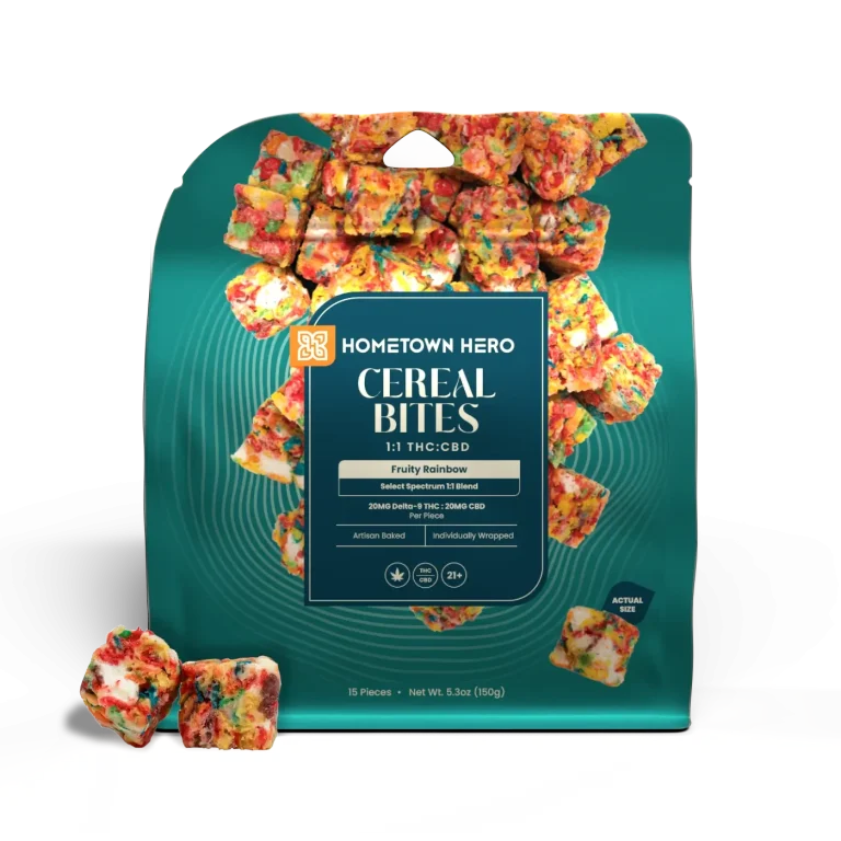 Fruity Rainbow Cereal Bites - Delta 9 + CBD, 20mg Each (15ct) THC chocolate