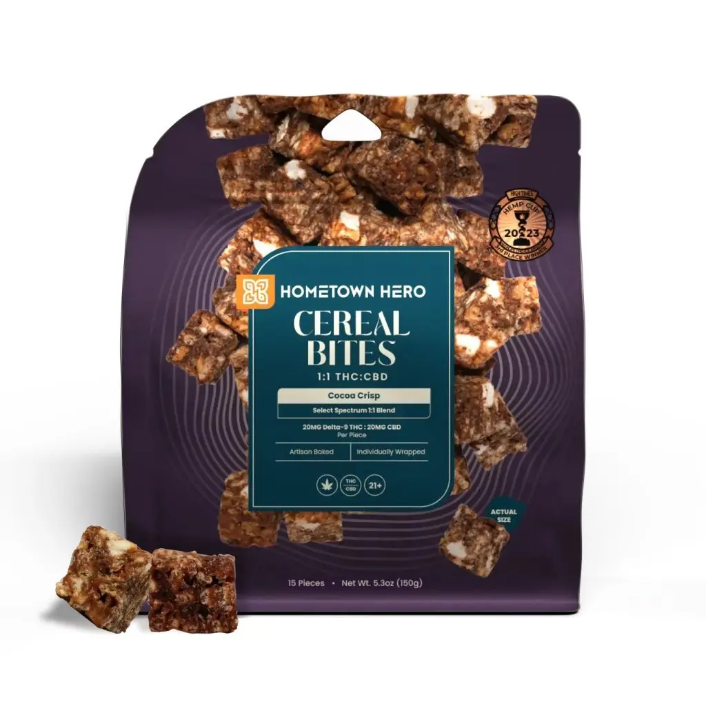Cocoa Crisp Cereal Bites - Delta 9 + CBD, 20mg Each (15ct) THC edible