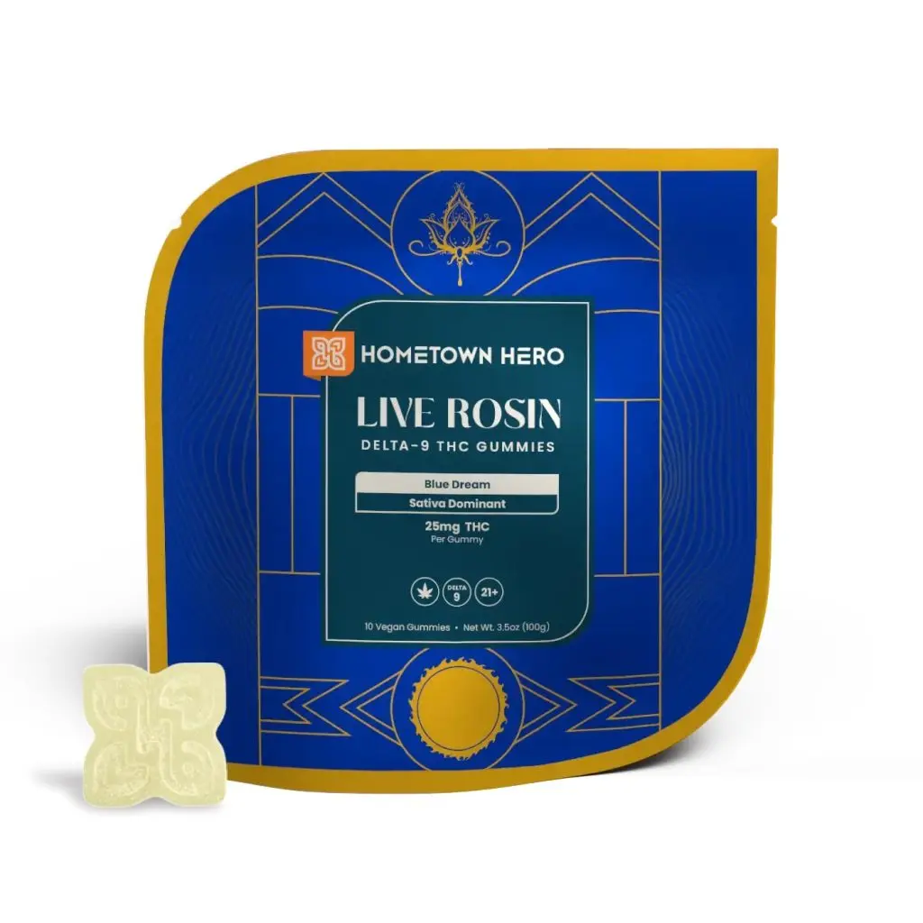 Blue Dream Live Rosin Delta 9 Gummies - 25mg, Sativa (10ct) THC edible
