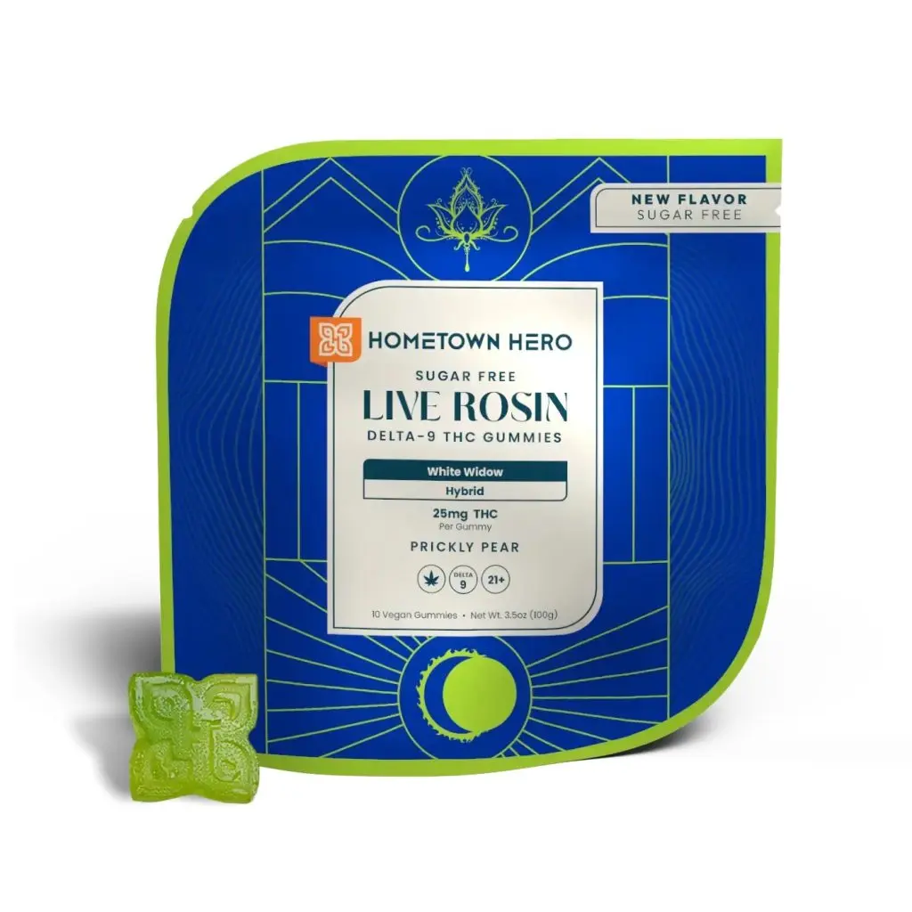 White Widow Live Rosin Delta 9 Gummies - 25mg, Hybrid (10ct) THC edible