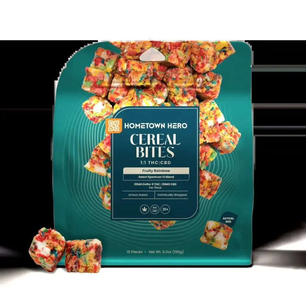 Fruity Rainbow Cereal Bites - 20mg Delta 9 + CBD (1ct) THC edible