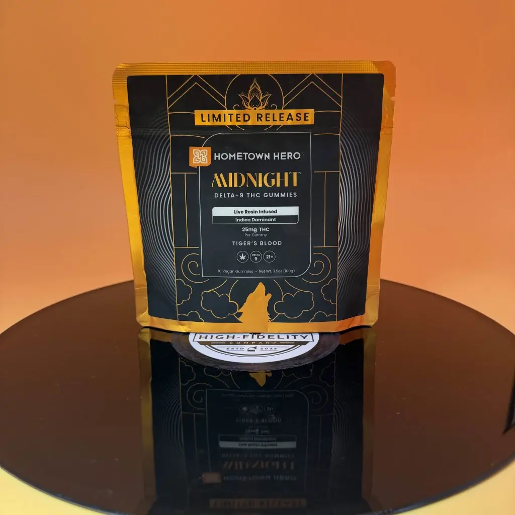 Midnight (Tigers Blood) Live Rosin Delta 9 Gummies - 25mg, Indica (10ct) THC edible